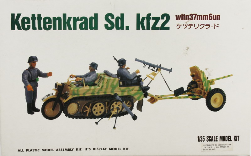 Modeling vehicle Kettenkrad Sdkfz. 2 , cannon Pak 36, and German armament, ref. TK-9006, 1/35, BlueTank