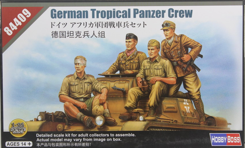 Modeling figures german tropical Panzer Crew, ref. 84409, 1/35, Hobby Boss