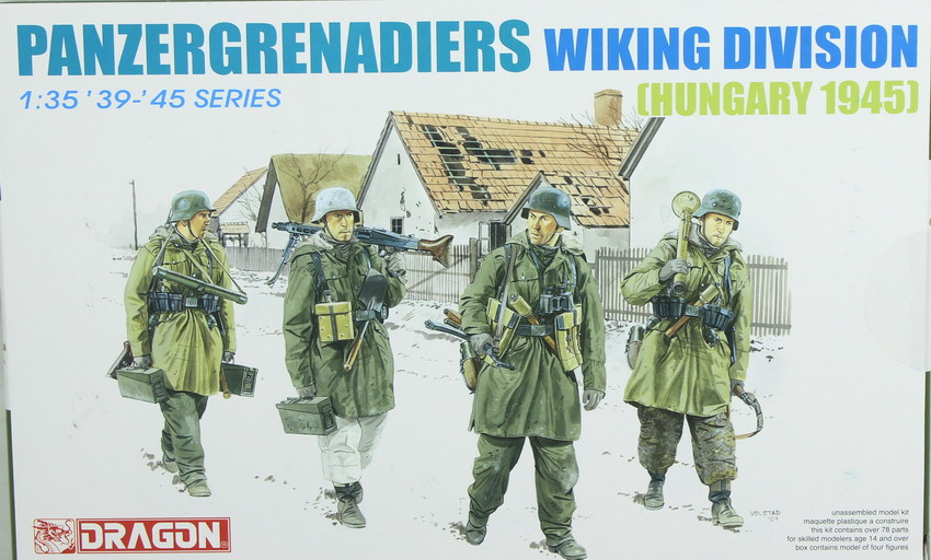 Modeling figures german Waffen SS Panzergrenadiers Wiking, Hungary 1945, ref. 6194, 1/35, Dragón