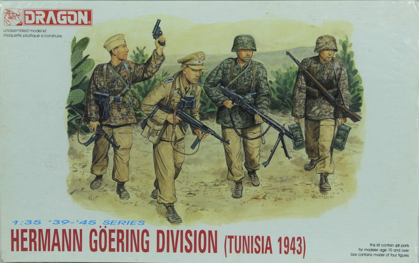 Modeling figures German, Hermann Goering Division, Tunisia 1943, ref. 6036, 1/35, Dragón