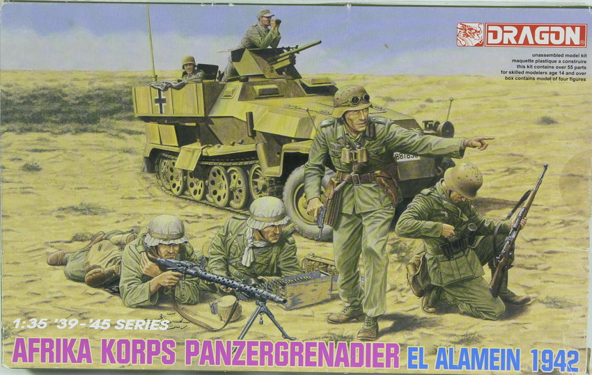 Modeling figures German, Afrika Korps, Panzergrenadier, El Alamein 1942, ref. 6389, 1/35, Dragón
