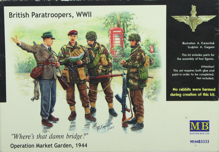 Modeling figures british paratroopers, Red Devils, Market Garden 1944, ref. MB 3533, 1/35, Master Box