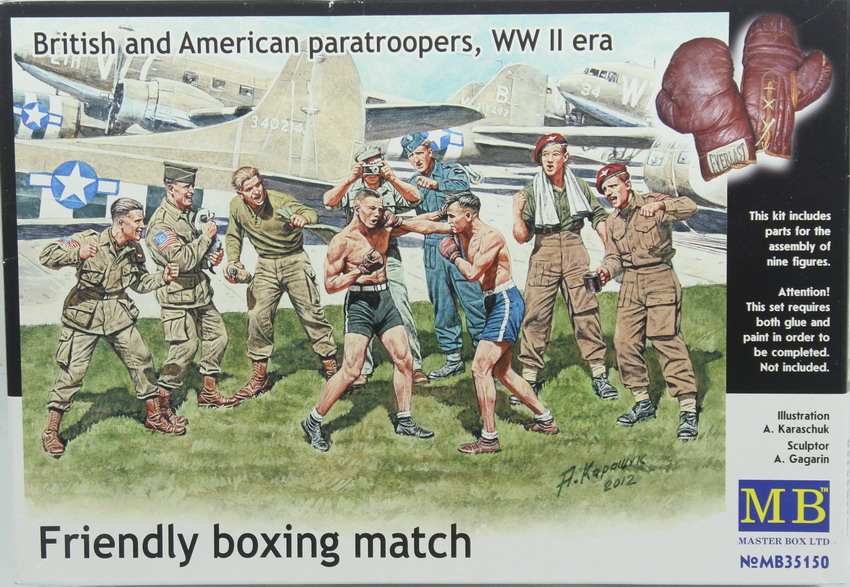 Modeling figure USA – british paratroopers, friendly boxing match, ref. MB 35150, 1/35, Master Box