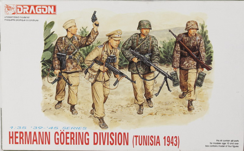 Modeling figures Herman Göering division, Tunisia 1943, ref. 6036, 1/35, Dragón, incomplete
