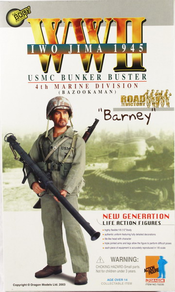 Action Figure 1/6, Dragón, Barney, USMC bunker buster, 4º Marine División, Iwo Jima 1945, ref. 70235