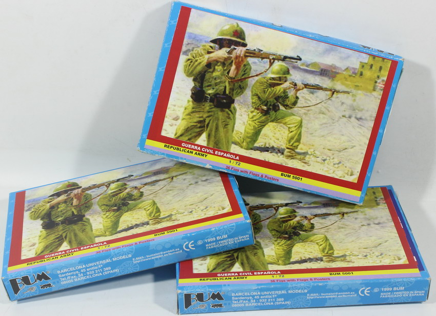 Modeling figures spanish, republican army, Spanish Civil War, Guerra Civil Española, ref. 5001, 17/2, BUM – Sword – Victory. Lote 3 units