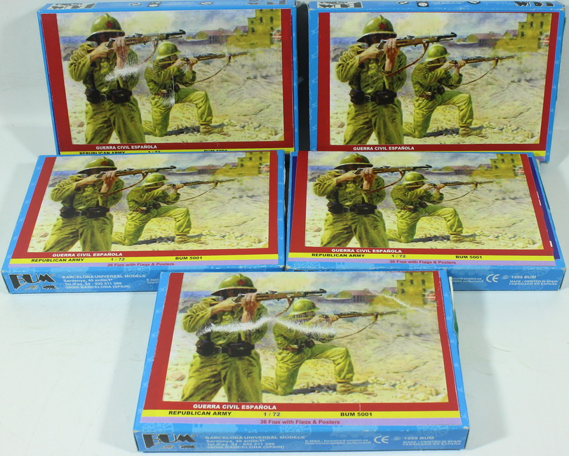 Modeling figures spanish, republican army, Spanish Civil War, Guerra Civil Española, ref. 5001, 17/2, BUM – Sword – Victory. Lote 5 units