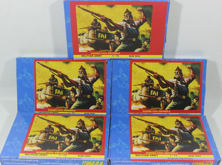 Modeling figures spanish, Milicianos, Spanish Civil War, Guerra Civil Española, ref. 5001, 17/2, BUM – Sword – Victory. Lote 5 units