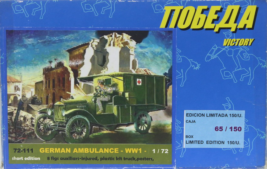 Modeling vehicle German ambulance, WWI, ref. 72-111, 1/72, BUM – Sword – Victory