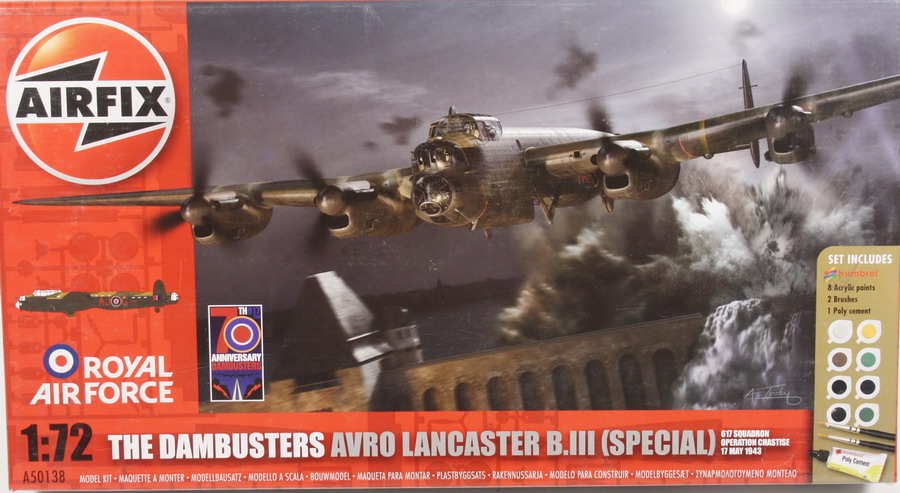 Modeling aircraft Avro Lancaster B. III special. The Dambusters, ref. A50138, 1/72, Airfix