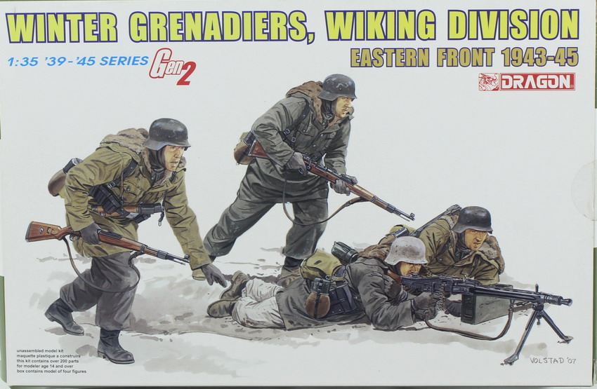 Modeling figures german Winter grenadiers, Wiking división, Eastern front 1943-1945, ref. 6372, 1/35, Dragón