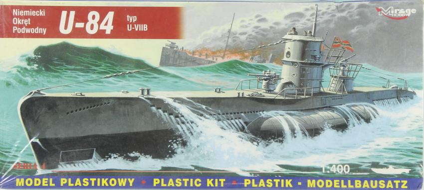 Modeling ship submarine U-87 typ U-VIIB, ref. 40410, 1/400, Mirage Hobbys