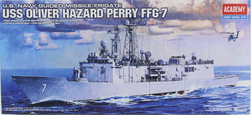 Modeling ship frigate USS Oliver Hazard Perry FFG-7, ref. 14102, 1/350, Academy