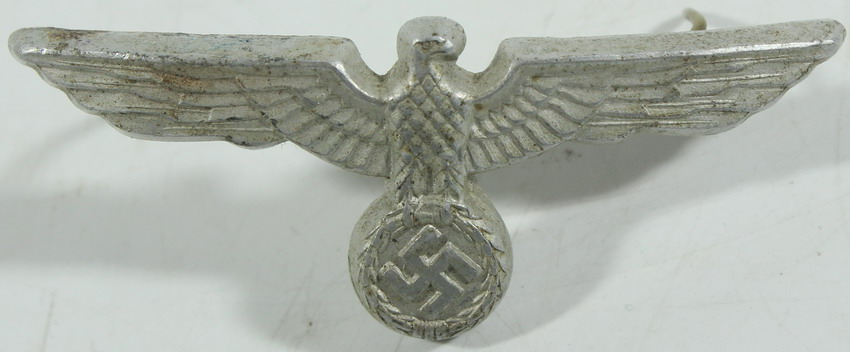 Badge: Aluminum eagle, for visor cap, German Original WWII