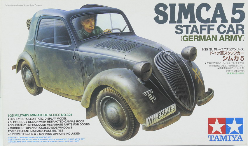 Modeling car Simca 5, Staff car, German Army, ref. 35231, 1/35, Tamiya