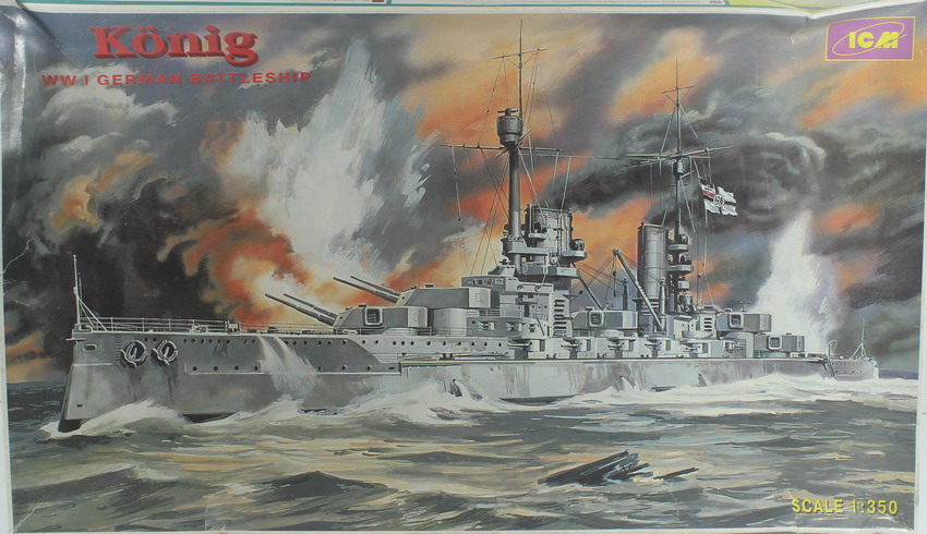 Modeling ship battleship Konig, ref. 001, 1/350, ICM