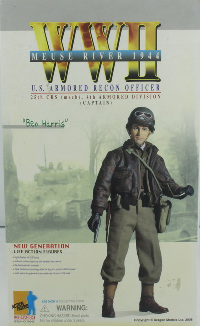 Action Figure 1/6, Ben Harris, Meuse River, 1944, US Armored recon, ref. 70642, Dragón