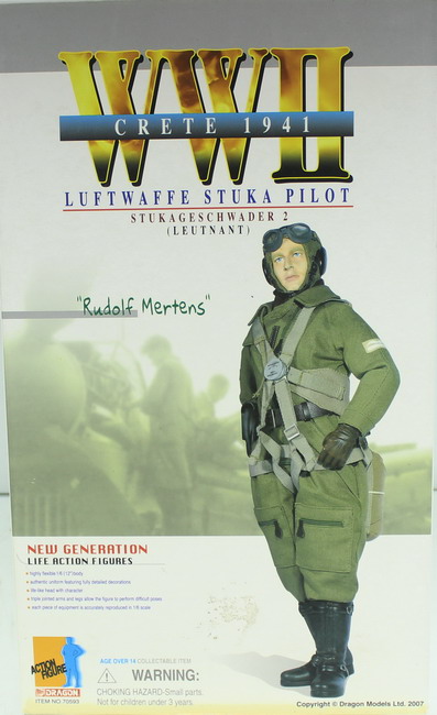 Action Figure 1/6, Rudolf Mertens, Crete 1941, Stuka pilot, ref. 70593, Dragón
