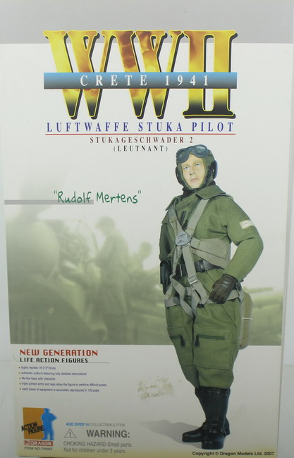 Action Figure 1/6, Rudolf Mertens, Crete 1941, Stuka pilot, ref. 70593, Dragón