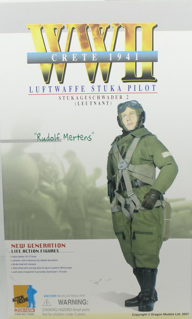 Action Figure 1/6, Rudolf Mertens, Crete 1941, Stuka pilot, ref. 70593, Dragón