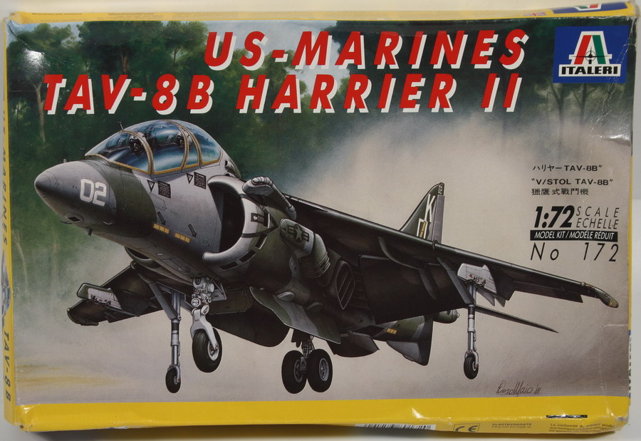 Modeling aircraft Harrier TAV-8V, US marines, ref. 172, 1/72, Italeri, incomplete