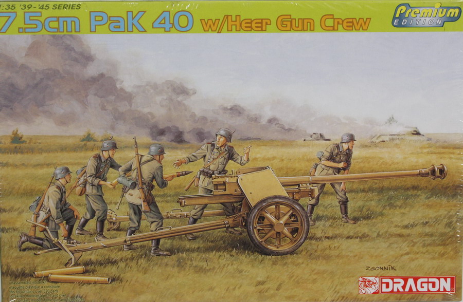 Modeling cannon Pak 40, 7.5 cm, con artilleros, ref. 6433, 1/35, Dragón