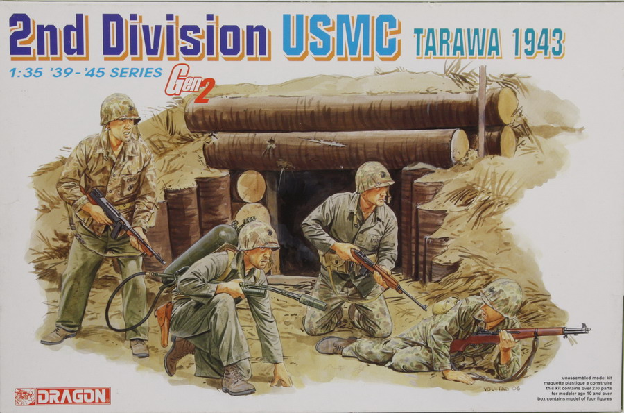 Modeling figures USMC, 2 nd. Division, Tarawa 1943, ref. 6272, 1/35, Dragon