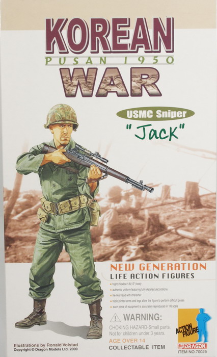 Action figures Dragon 1/6, Jack, USMC Sniper, Korean War, Pusan 1940, ref. 70025