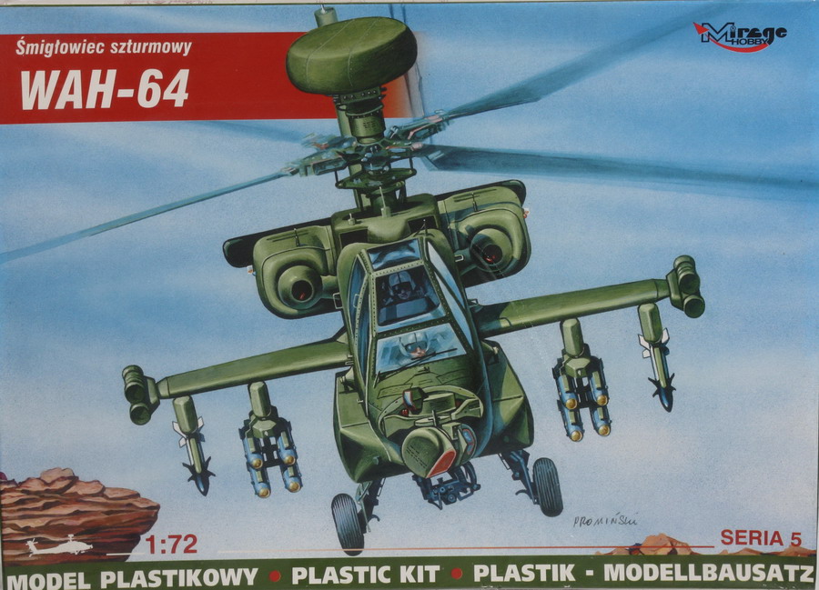 Modeling helicopter Westland WAH-64 Apache, ref. 72053, 1/72, Mirage