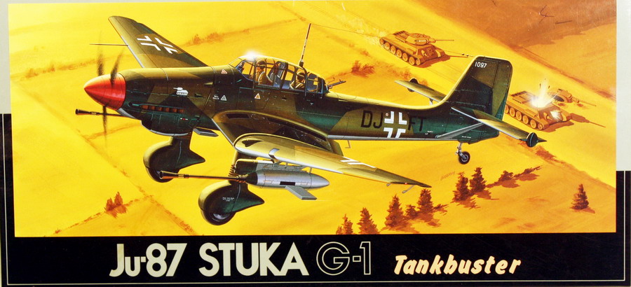 Modeling aircraft Junkers Ju-87 Stuka G-1 Tanbuster, ref. 7A F15 800, 1/72, Fujimi