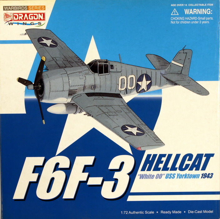 Modeling aircraft Hellcat F6F-3, USS Yorktown 1943, ref. 55240, 1/72, Dragon Warbirds