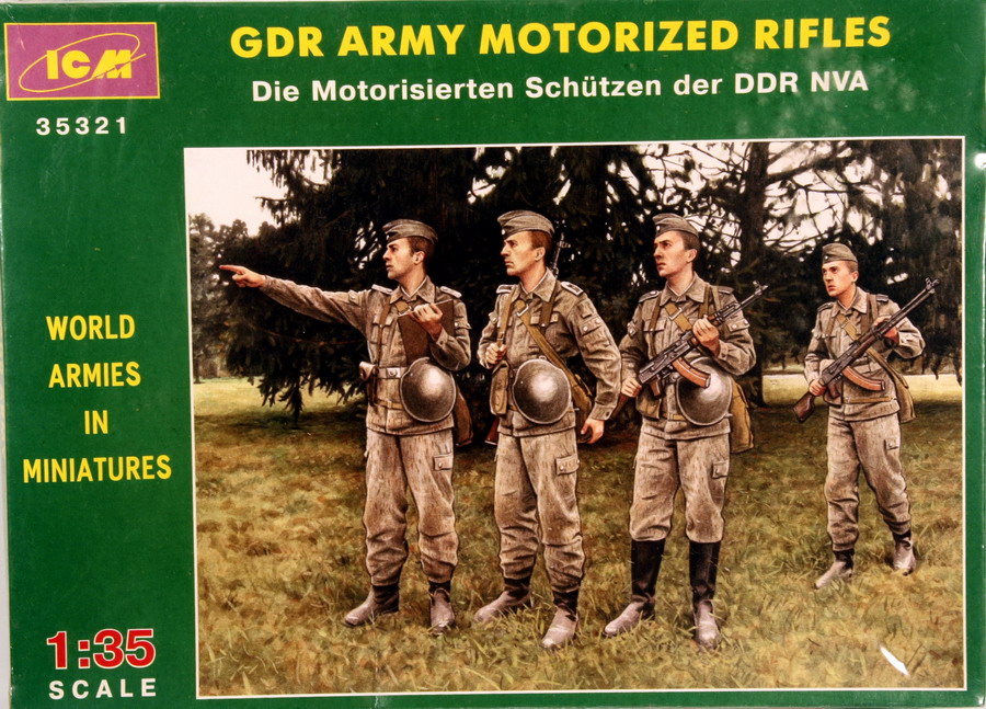 Modeling figures GDR army motorized rifles –Schützen der DDR NVA, ref. 35321, 1/35, ICM