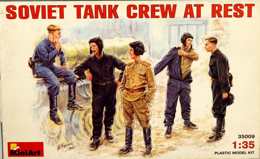 Modeling figures soviet tank crew at rest, ref. 35009, 1/35, Miniart