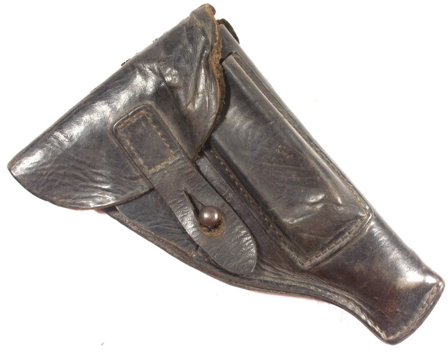 Holster, black leather, for Walther PPK, Mauser mod. 34 6.35, and similar, German original, Second World War