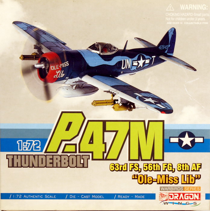 Modeling aircraft P-47 M Thunderbolt, Ole-Miss Lib, ref. 50289, 1/72, Dragon Warbirds