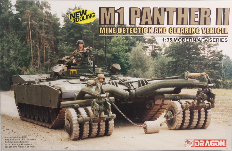 Modeling tank M1 Panther II, mine detection and claring vehicle, ref. 3534, 1/35, Dragón