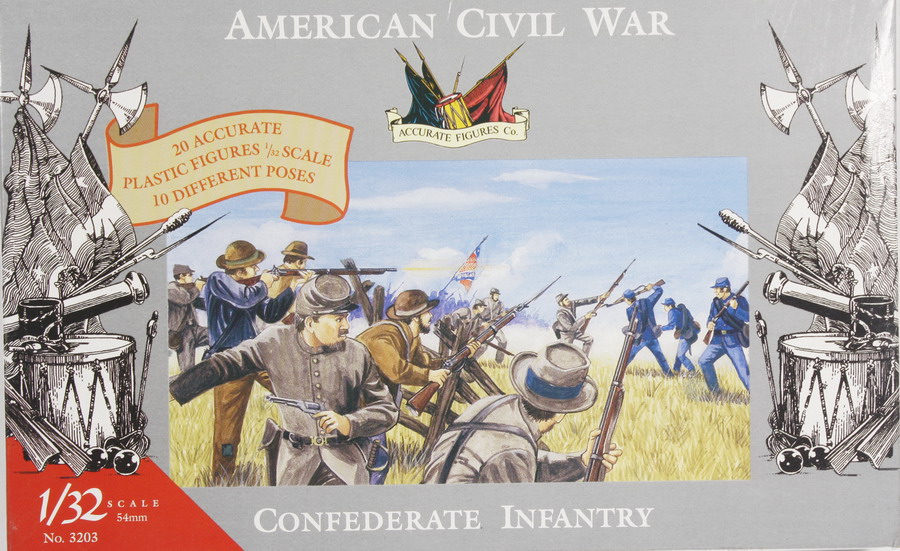 Modeling figures infantry, Confederate, American Civil War, ref. 3203, 1/32, Accurate Figures Co.