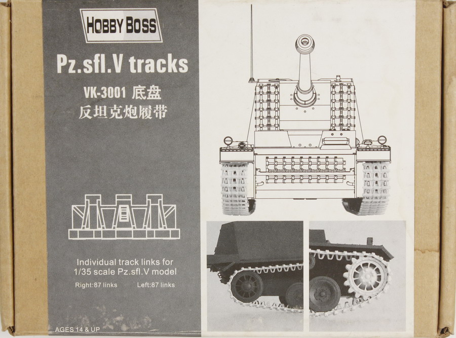 Modeling accesories tracks Selbstfahrlafette auf VK30.01(H) Sturer Emil, Pz. Sfl. V, ref. 81001, 1,35, Hobby Boss