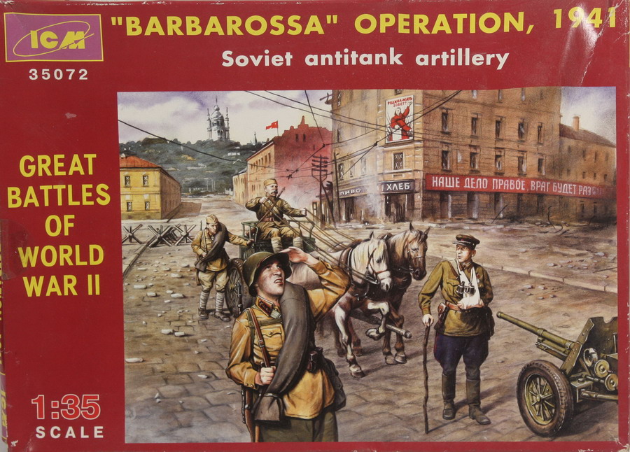 Modeling soviet antitank artillery, Barbarossa 1941, ref. 35072, 1/35, ICM