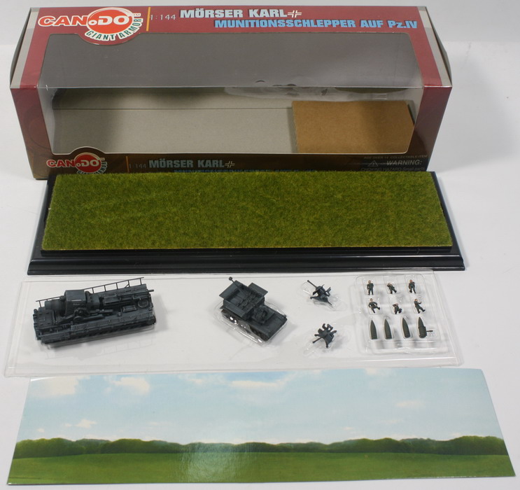 Modeling mortar self propelled, super-heavy, Karl, Panzer IV Munitionsschlepper, Flak, ref. 20140, 1/144, Dragón Can.Do