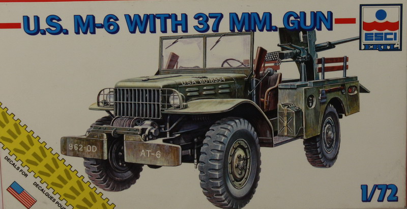 Modeling truck M-6 anti tank vehicle with 37 mm gun, ref. 8358, 1-72, Esci
