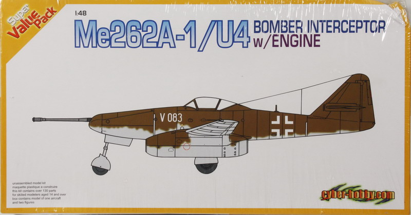 Modeling aircraft Messerschmitt Me-262 A-1 - U4, bomber interceptor w. engine, ref. 5567, 1/48, Dragón