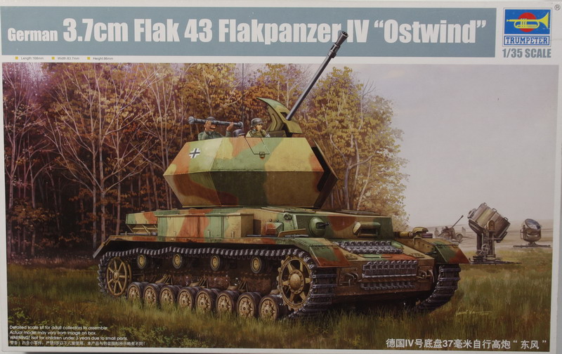 Modeling tank antiaircraft Flakpanzer IV, Ostwind, Flak 43, 3.7 cm, ref. 01520, 1/35, Trumpeter