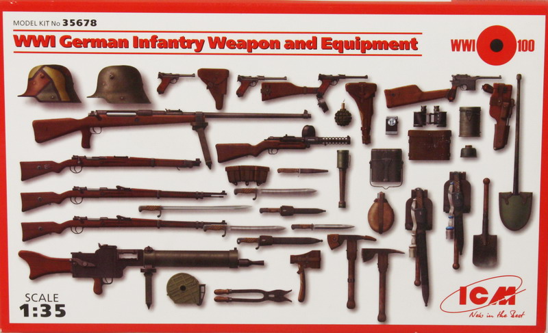 Modeling accesories German infantry weapon and equipment, World War I, ref. 35678, 1/35, ICM