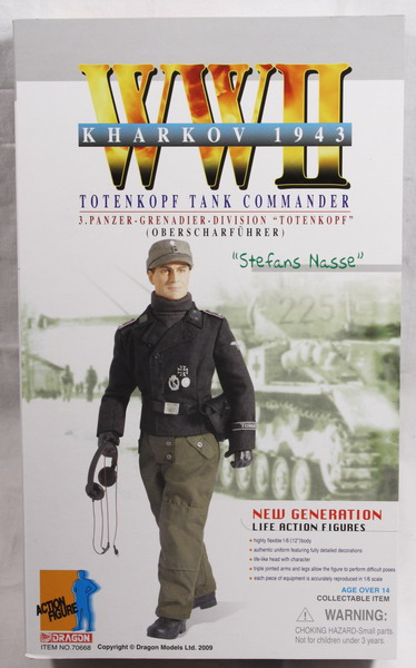 Action Figure 1/6, Dragón, Stefans Nasse, Totenkopf tank commander, 3 Panzer-Grenadier division Totenkopf, Obersacharführer, Kharkov 1943. ref. 70668