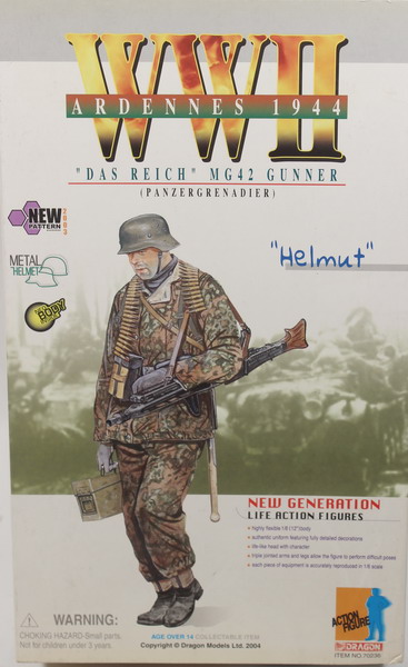 Action figure 1/6, Dragón, Helmut, Ardennes 1944, Das Reich, MG42, Panzergrenadier, ref. 70236