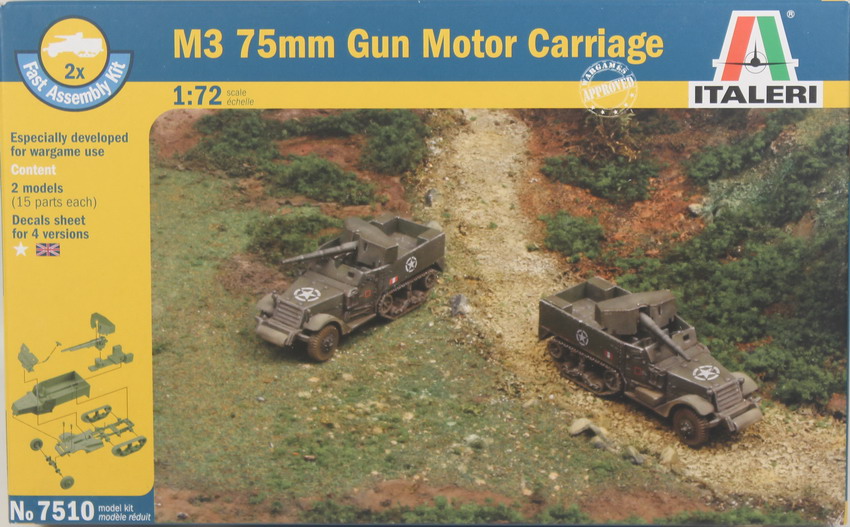 Modeling halftrack M3 – 75 mm, ref. 7510, 1/72, Italeri