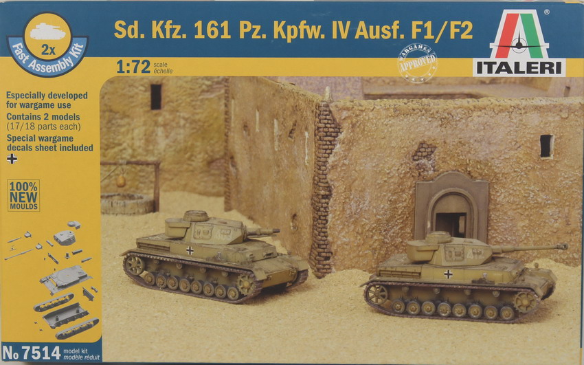 Modeling tank Panzer IV, Ausf. F1 – F2, Sdkfz 161, ref. 7514, 1/72, Italeri