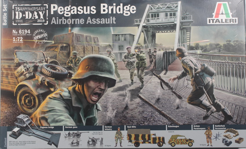 Modeling Batlle set Pegasus Bridge, Airborne assault, ref. 6194, 1/72, Italeri