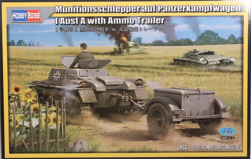 Modeling tank Panzer I Ausf. A munitionsschlepper & ammo tráiler, ref. 80146, 1/35, Hobby Boss